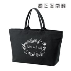 Spice and Wolf Line Art Big Zipper Tote Bag