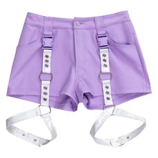 LISTEN FLAVOR Light Purple Shorts w/ Harness Garter Belt