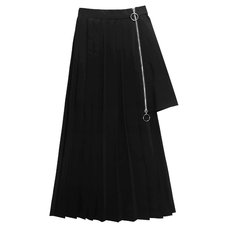 LISTEN FLAVOR Asymmetrical Pleated Skirt