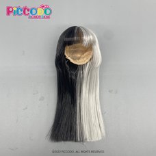 Piccodo Doll Hime Cut Wig Two-Tone Color: Black & White