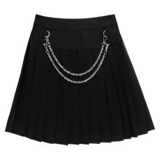 LISTEN FLAVOR Front Chain Pleated Skirt